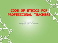 Page 1: Code of ethics for professional teachers