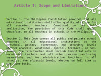Page 6: Code of ethics for professional teachers
